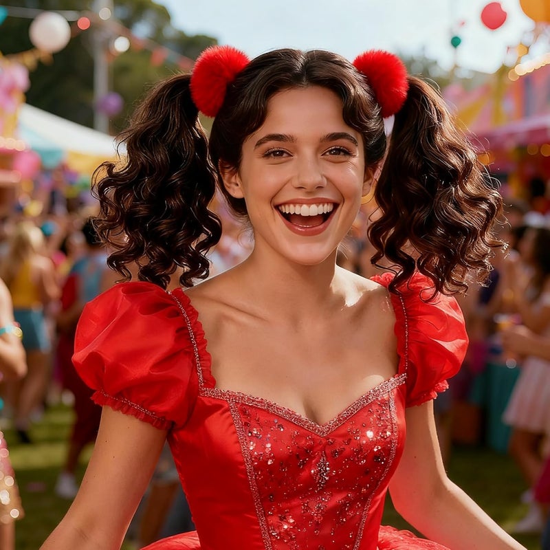 Mljsh 2 PCS Red Faux Rabbit Fur Hair Ties, Soft Fuzzy Scrunchies with Elastic Band, Fluffy Hair Bands for Girls Women, Hair Accessories - Image 2